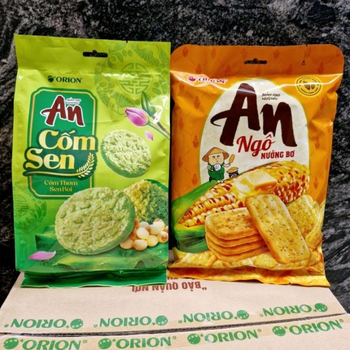 Bánh Gạo Nướng An Orion Vị Cốm Sen / Ngô Nướng Bơ - Gói 168g | Lazada.vn
