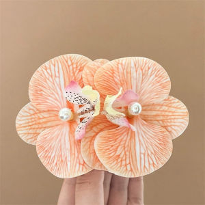 C.three Butterfly Orchid Hair Clip Flower Hairpin High-end Edge Clip Forest Style Duckbill Clip