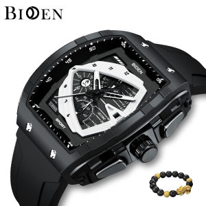 BIDEN Jam Tangan Pria Tampilan Tanggal Chronograph Klasik Mewah Kasual Jam Tangan Cowok YNR026