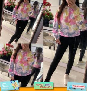 Godwin Collection - Hoddie Crop Diy Rara Outerwear Wanita Tie Dye Kekinian