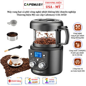 Máy Rang Hạt Cà Phê Không Khí Thương Hiệu Cafemasy Mỹ Mã CCR-305D Rang Không Khói Với 2 Chế Độ Auto & Manual - BH 1 Năm