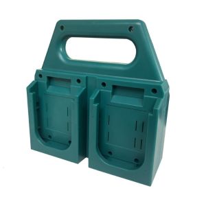 JOYLIFEWQ 4 Slots Dock Mount Storage Rack Green Portable Lithium Battery Mount Holder Drop-resistant Sturdy Battery Storage Rack for Makita/Bosch 18V