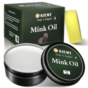KIEMT 3-in-1 Mink Oil Leather Balm | Conditioning Polish & Protect | SG Humidity & UV Shield (100ml + Sponge)