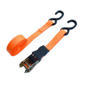 Ratchet Strap Tie Down สายรัดของ1นิ้ว x สายยาว 4.5 เมตร - สายรัดก๊อกแก๊ก สายรัดของมอไซ สายรัดรถบรรทุก เข็มขัดรัดของ เชือกรัดของ - (สีฟ้า)