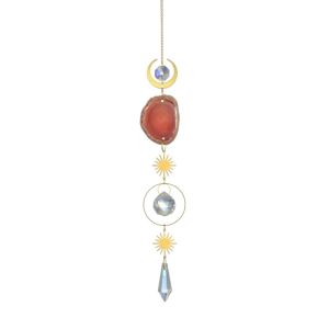 Original Stone Crystal Agate Sunshine Catcher Pendant Colorful Natural Crystal Sun Catcher Creative Decorative Agate Lighting Pendant for Home