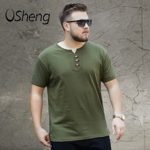 VSheng M-8XL Big Size T Shirt For Men Crew Neck Stretch Polo Plus Size Short Sleeve Tops