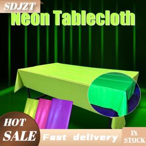 SDJZT Napkin bàn huỳnh quang 54x108 inch phát sáng trong bóng tối khăn trải bàn neon đồ trang trí tiệc dễ vệ sinh.