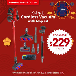 SHARP Cordless Handstick Vacuum with Mop Kit EC-SA95S-R