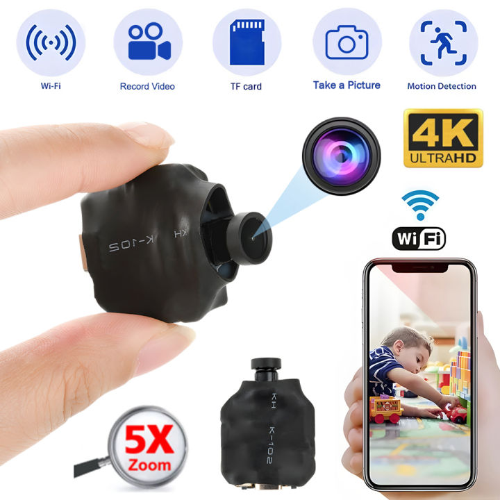 TANG wider application scenarios 4K high-definition wireless WIFI IP mini  mini hidden camera DIY camera 5X zoom motion detection remote viewing with 