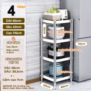 Kệ Inox Đa Năng 3 4 5 Tầng – Kệ Nhà Bếp Để Xoong Nồi Nồi Cơm Điện Lò Vi Sóng Gia Vị Đồ Dùng Nhà Bếp