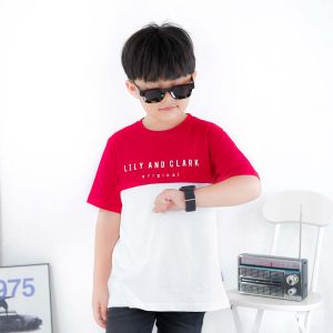Lily And Clark Kaos Anak Laki-Laki Warna Merah Combine - KLC92
