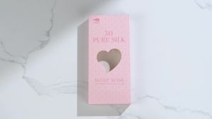 LitBear 100% 22 Momme Mulberry Silk Sleep Mask - 3D Contoured Eye Mask for Men & Women Soft Breathable Sleeping Mask with Adjustable Strap Perfect Blocks Light for Sleeping (Bean Pink)