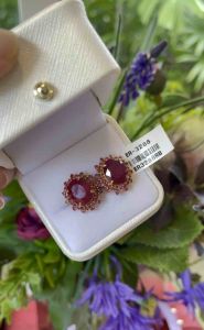 ต่างหูทับทิม ทับทิมแท้ เครื่องประดับอัญมณี เสริมดวง ราศี งานคุณภาพ งานคัดเกรด สินค้ามีใบรับประกัน 💯