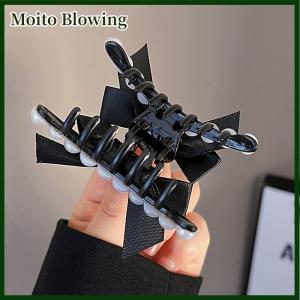 Moito Bow Small Hair Claw Clips Girls Black Ponytail Holder Barrettes Hair Accessories