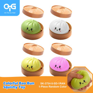 On The Go Mall Cute Random Color Mini Squishy Dumpling Stress Relief Toys with Bamboo Baskets
