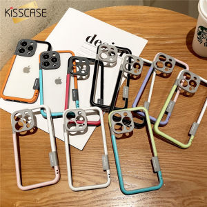 KISSCASE Korean Contrast Color Frame Lens Full Coverage Protective Case For iPhone 13 Pro Max Non-Slip Clear Protection Phone Shell Case For iPhone For iPhone 13 Pro Max 13 Pro 13 Mini Shockproof Frame Cover
