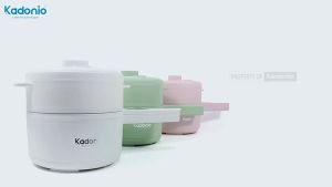 電煮鍋 Multifunction Electric Smart Cooking Pot Multi Cooker with Steamer Rice Cooker Non Stick Pan for Home Office Students(1.8L) EP01