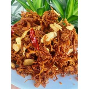 Khô heo cháy tỏi hộp 300gr - Ăn vặt Thi Thi