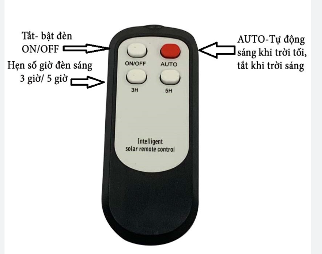 Điều khiển (Remote) đèn năng lượng mặt trời dùng cho dòng đèn JD ...