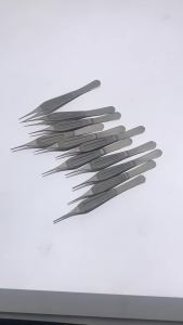 KITA 120mm Stainless steel Tissue Forceps Straight Teeth Double eyelid Ophthalmic surgical instrument