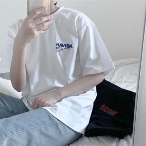 Áo phông nam nữ unisex tay lỡ thun form rộng local brand HAVISM teen oversize cotton tee pull freesize polo màu đen trắng xanh lá cổ tròn trơn phong cách thời trang Hàn Quốc phối quần siêu đẹp DOMINION CLOTHING