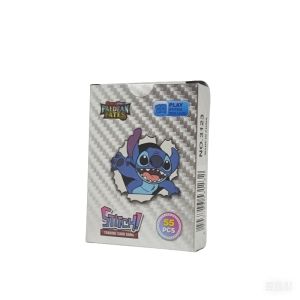 55 cái/hộp không lặp lại Lilo & thẻ khâu vàng đen lá bạc trò chơi với bàn cờ tương tác Thẻ Chống thấm nước đồ chơi cho bộ sưu tập trẻ em người lớn