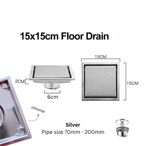 Living Fair 15cm/10cm Tile Insert Floor Trap Stainless Steel Anti Cockroach Anti Smell Floor Trap Floor Drain Grating