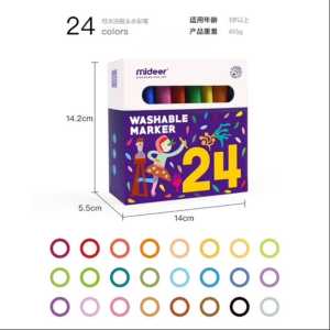 (SG) MiDeer Premium Washable Triangular Markers 24 Colors