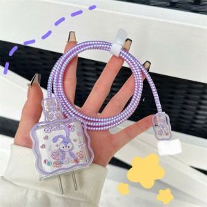 Vỏ bọc bảo vệ củ sạc và cáp sạc HÌNH THỎ cho trái táo bằng silicon