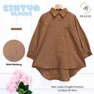 BISA COD Atasan Wanita Kemeja Linen Motif Polos Warna Cantik Dan Menarik Sintyaa Blus