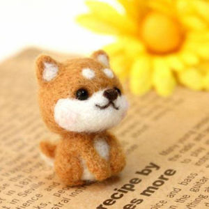 Needle Felt Doll DIY Kit Animal Wool Needle Felting Poke Kerajinan Boneka Anjing Kostum Lucu