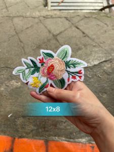 Miếng Sticker Thêu Ủi hình logo hoa cao cấp