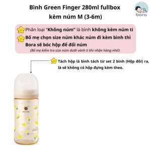 Bình sữa Green Finger Hàn Quốc chính hãng cho bé 160ml/280ml [Được chọn núm S/M/L/LL]