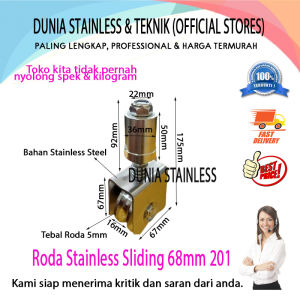 Roda Stainless Sliding 68mm 201 alat teknik stainless