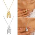 Aesthetic Ballet Shoe Pendant Necklace Bowknot Choker Trendy Clavicle Chain Unique Neck Jewelry Perfect Graduation Gift. 