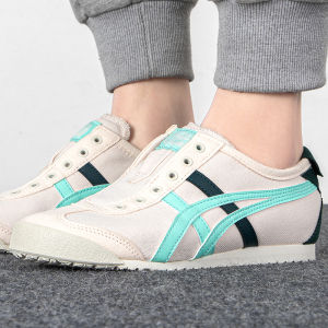 Original Tiger Shoes Classic Beige/mint Green Mens and Womens Canvas Non-slip Lazy Shoes Comfortable Breathable Casual Sports Shoes 1182A087-702