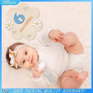 [COD] Wooden Baby Monthly Milestone Cards Flowers Double Sides Number Month Girls Boys Newborn Photography Props Accessories