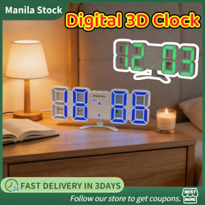 Home Creative LED Digital 3D Wall Clock Large Display Night Light Hollow 8-Character Wall Clock