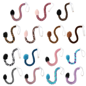 ขนเฟอร์เทียมสุนัขจิ้งจอกเทเรียนส์หางจิ้งจอกหางสัตว์ใหญ่สำหรับชุดคอสเพลย์คริสต์มาสฮาโลวีนอุปกรณ์ตกแต่งงานปาร์ตี้