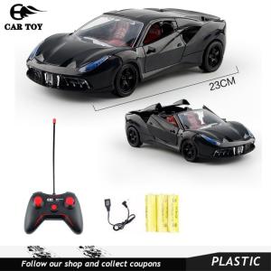 Car Toys 1pcs RC Lamborghini kereta kawalan jauh kereta control 1:18 4CH 23CM Childrens Remote Control Car Toy Drift Electric Police Car Racing Charging Remote Control Toy Boy Childrens Toy Car Gift