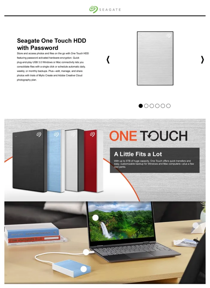 Seagate One Touch Portable USB 3.0 Portable Slim Drive External