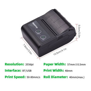 Wireless Portable Thermal Printer - 58mm Bluetooth POS Printer for Receipt Printing and Mobile Top-Up Services 打印机