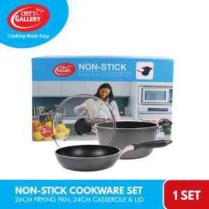 Chefs Gallery Greblon Non Stick Cookware Set 3pcs | 100% Food Grade Material
