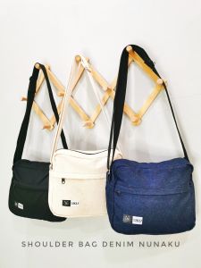 TAS SELEMPANG SHOULDERBAG MATERIAL DENIM DAN CANVAS NUNAKU