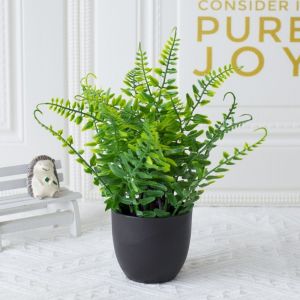 ANANAA 2Pcs Small Fake Plant Eucalyptus Lavender with Black Pot Potted Green Bonsai Faux Plants for Home Office