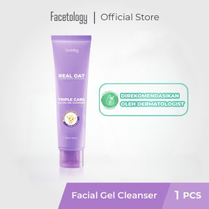 "FACETOLOGY Triple Care Facial Gel Cleanser Sabun Cuci Muka Gentle Facial Wash Low PH Oat 100ml [nasa shoop]