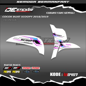 Aksesoris Motor Striping Stiker Motor Honda Scoopy 2018-2019 Semifull Stiker kode la0457