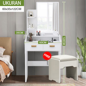 LL Meja Rias Putih Lampu LED / Meja Rias Kaca Sliding Minimalis /Furniture Meja Rias / Meja Kosmetik