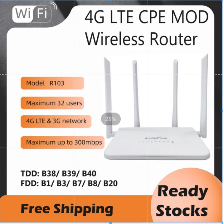 4G LTE Wireless Router CPE R103 5M Support Firewall Simple
