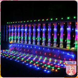 Uni.Y ไฟ LED ม่านตาข่ายไฟตกแต่งงานปาร์ตี้ ตกแต่งสวนดอกไม้และต้นไม้ คริสต์มาส LED fishing net lights
